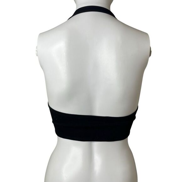 Black Halter Cutout Bralette - Picture 2 of 2